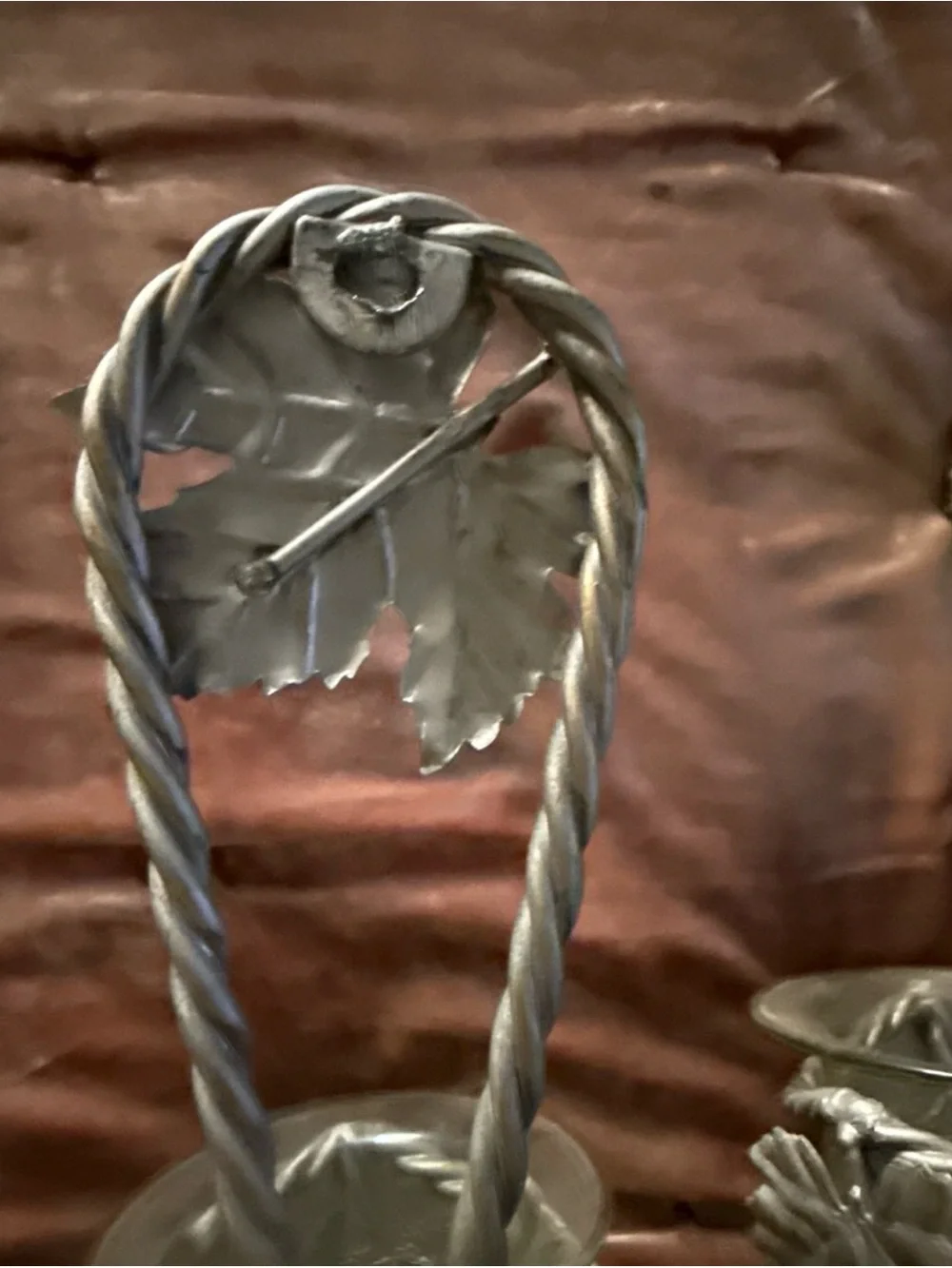 Home Interiors Silver Leaf Wall Sconces with Crackle Glass Cups